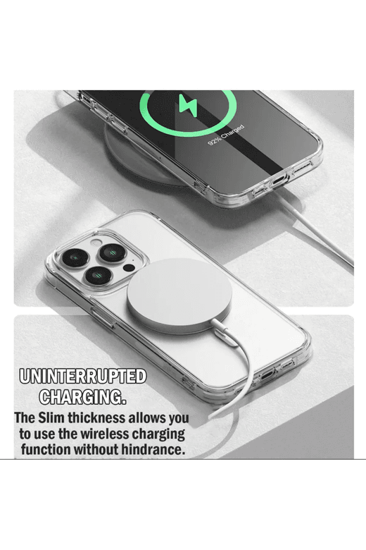 Tekno Dünya dsa546f4a Iphone 11 Pro Max Magsafe Wireless Uyumlu Kılıf Köşe Korumalı Darbe Emici Şeffaf Sert Silikon