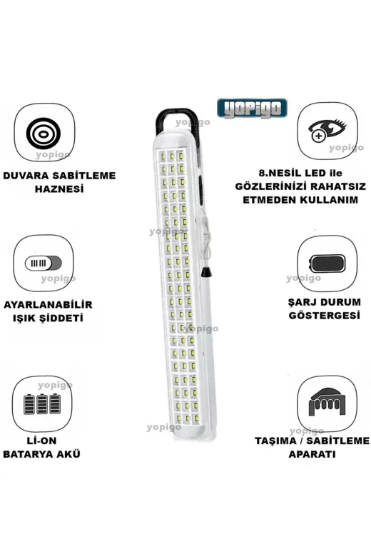 teknotrust TYC4DWBKBN Beyaz Yp 69 Led Şarjlı Otomatik Işıldak 2 Kademeli Ledli Acil Aydınlatma Kafa Çadır Kamp El Feneri