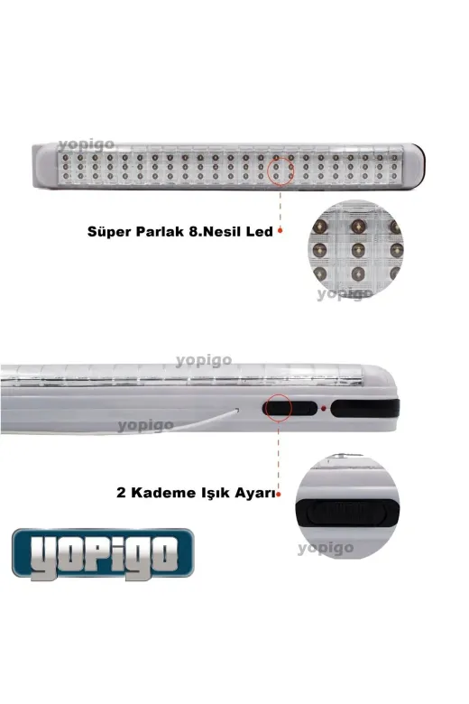 teknotrust TYC4DWBKBN Beyaz Yp 69 Led Şarjlı Otomatik Işıldak 2 Kademeli Ledli Acil Aydınlatma Kafa Çadır Kamp El Feneri