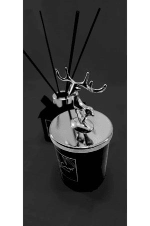 Tiem Concept 1611268742513 Yılbaşı Geyik Başlıklı Gümüş Detaylı Oda Kokusu Ve Siyah Mum Seti 100 Ml