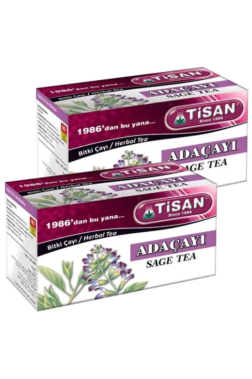 Tisan 40 Poşet Ada Çayı 2 Kutu Adaçayı Bitki Çayı Sallama Ada Çayı 20 Süzen Poşet X 2 Çay