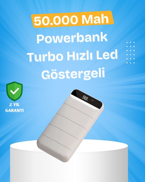 TKNXUCZZZ50000MAHPOWERBANKKKKKK-3MKR Çoklu Cihaz Uyumlu Led Ekranlı 50000 Mah Powerbank Diğer