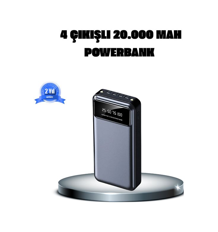 TKNXUCZZZZZ20000MAHPOWERBANKKKMKR Powerbank 20000 Mah 4 Çıkışlı Hızlı Şarjlı Ve Led Göstergeli Diğer