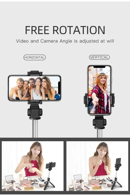 Tripod Kumandalı Tripot, Monopod & Selfie Çubuğu