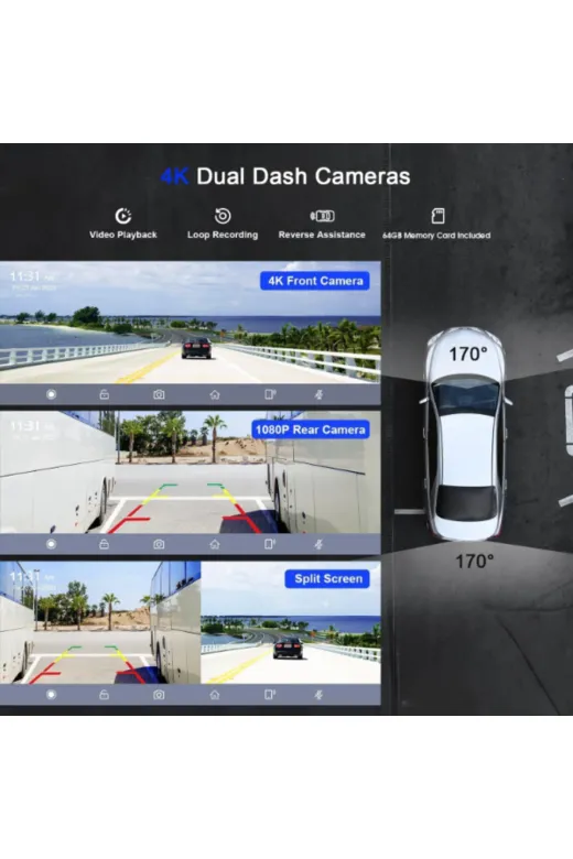 TTT TYC7D47AE8CF33BB6B8FE6500 Çift Lens Kameralı Apple Ve Android Carplay