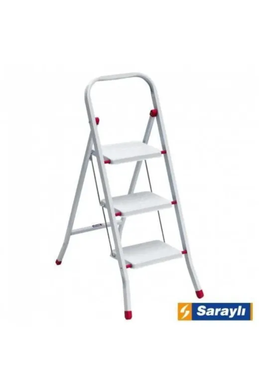 TUBA TOPTAŞ TBTŞ_CLZ202-1170 Znv Mey İthalat® Saraylı Pratik Metal Merdiven Beyaz 3 Basamaklı Znv2026