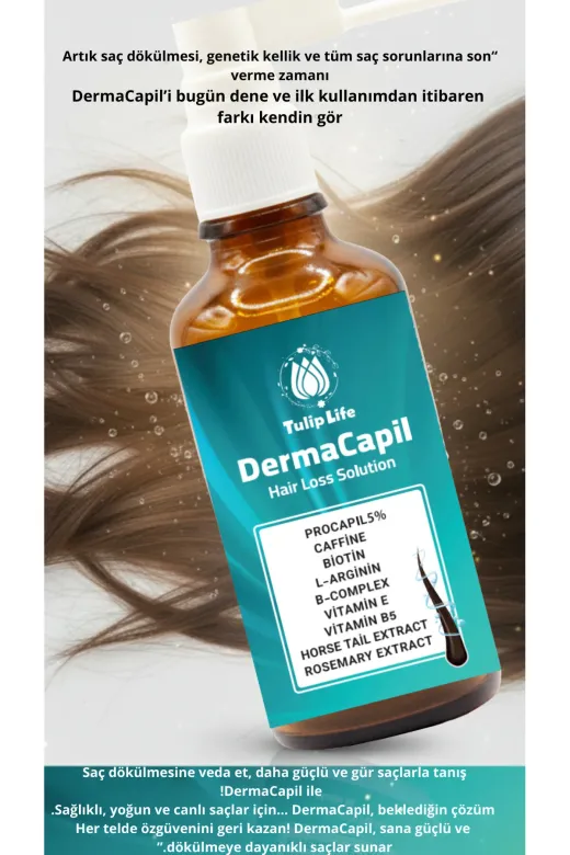 tulip life dermocapil1 Dermacapil Dökülme Karşıtı Ve Saç Oluşumuna Etkili Formül Procapil (%5) Serum 60 Ml