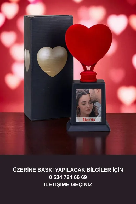 Tu&Se Candles Kalpli Ödül Kupası – Kişiye Özel Baskılı, Gizli Bölmeli, 25 Cm