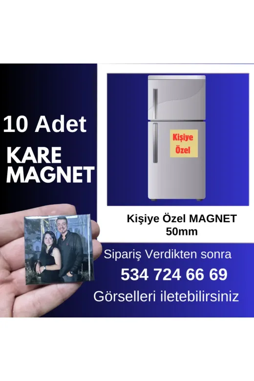 Tu&Se Candles Kare Magnet 10Ader Kare Magnet – 10’Lu Paket – Kişiye Özel Fotoğraf Baskılı–