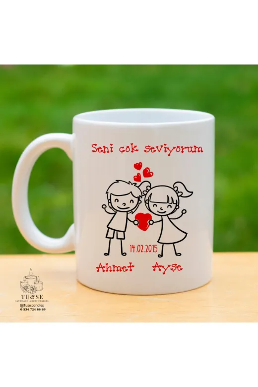 Tu&Se Candles seniçok234 ❤️ Seni Çok Seviyorum Yazılı Kupa – Aşka Özel Tasarım