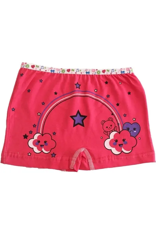 Tutku -42457-83fe2 Iç Giyim Kız Çocuk Renkli Likralı Pamuk Boxer Külot 6 Lı Pa