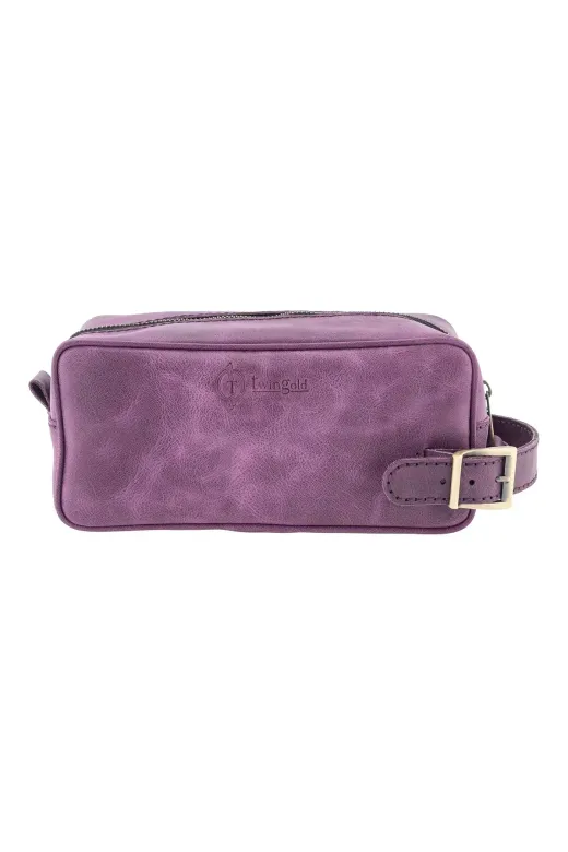 twingold AK01002 İsme Özel Dopp Kit Kişisel Bakım Ve Seyahat Çantası - %100 Rainbow Deri - Ac14004 - Mor