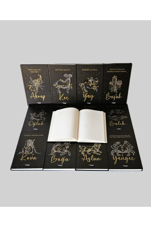 Twins Stars 5164684684 Boğa Burcu Burç Defter 14*20 Sert Kapak Çizgili Kabartmalı Defter