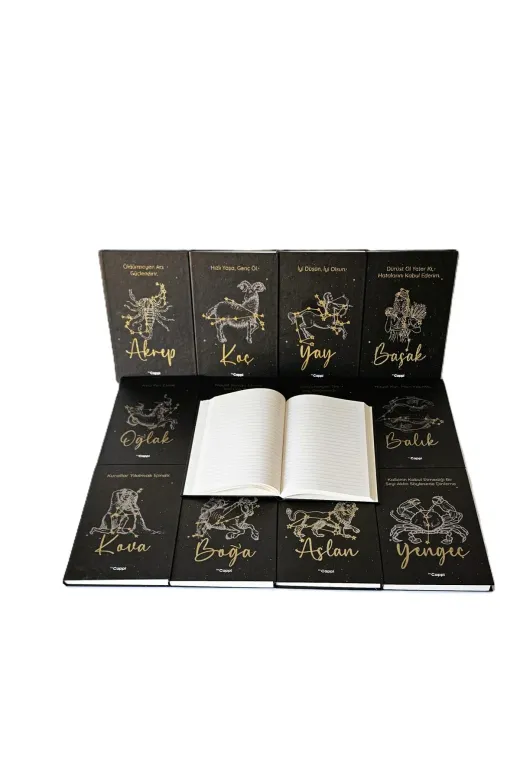 Twins Stars 5164684684 Boğa Burcu Burç Defter 14*20 Sert Kapak Çizgili Kabartmalı Defter