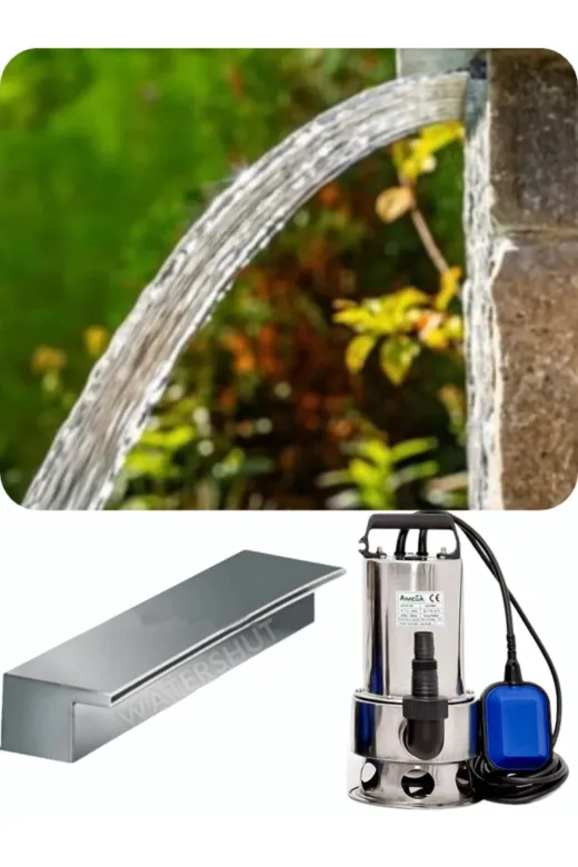 TYC4MS5CSN172899991562709 500Mm Duvar Şelalesi + 400 Watt Dalgıç Pompa Seti