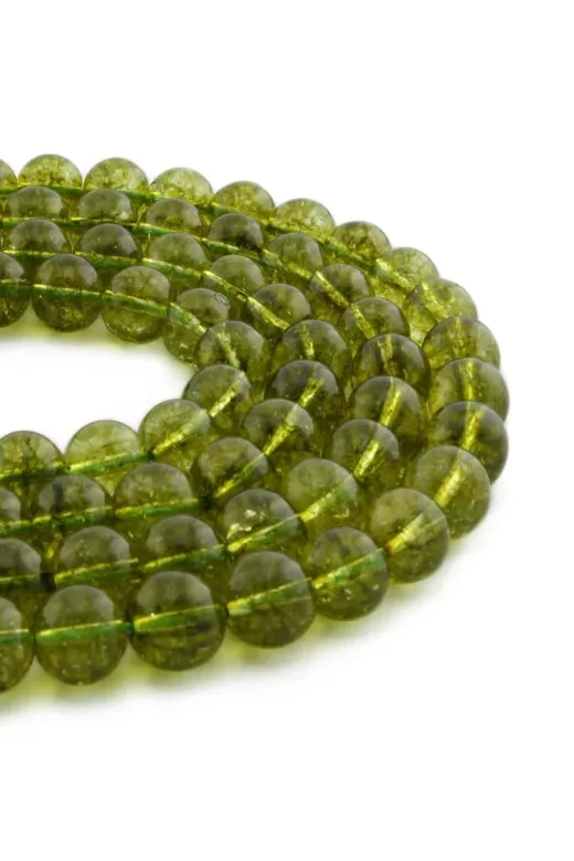 Uçar Doğaltaş 0141-0181 Peridot Doğal Taş Parlak Küre Kesim 10Mm Dizi