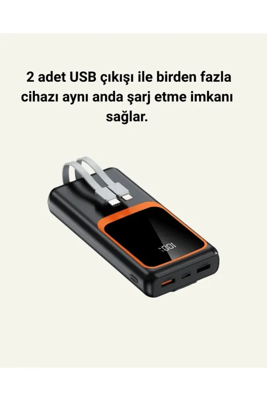 UCUZTEKNO TYC697840AC9EEE8AB573F009 Trendlia Taşınabilir Şarj 20000 Mah | 22.5W Hızlı Şarj + Dijital Ekran + Kablo Dahil