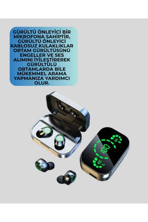 UCUZTEKNO TYC8A9EA3335365CEB16E2303 Gürültü Engelleyici Bluetooth Kulaklık – Akıllı Ekranlı, Hifi Ses Kalitesi