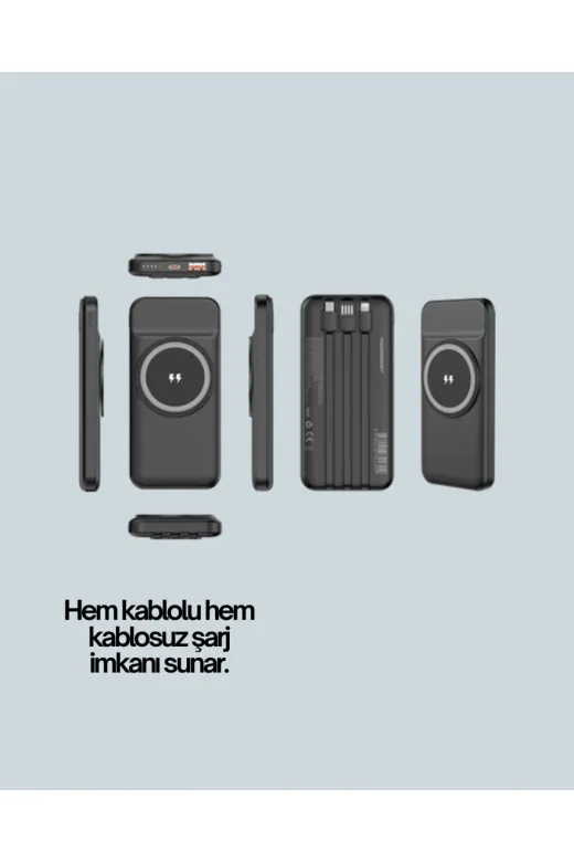 UCUZTEKNO TYCB47BCC7C4631F5BC2FBD00 22.5W Hızlı + 15W Kablosuz Şarj – Akıllı Powerbank Ile Her An Enerji