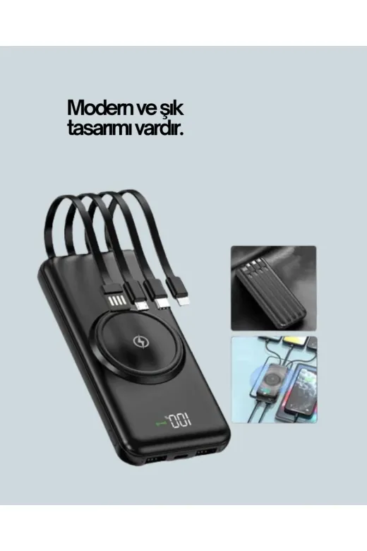 UCUZTEKNO TYCB47BCC7C4631F5BC2FBD00 22.5W Hızlı + 15W Kablosuz Şarj – Akıllı Powerbank Ile Her An Enerji