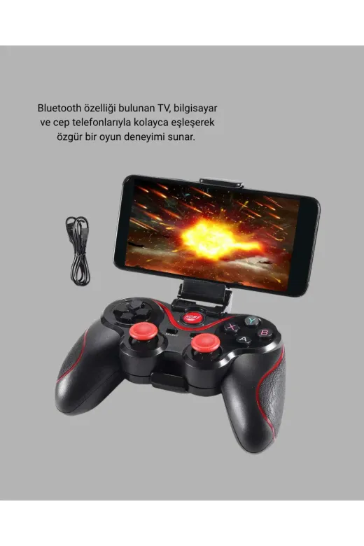 UCUZTEKNO TYCD7495EC280493B5A99FB10 Bluetooth Kablosuz Gamepad Tv Pc Telefon Uyumluluğu Kolay Bağlantılı