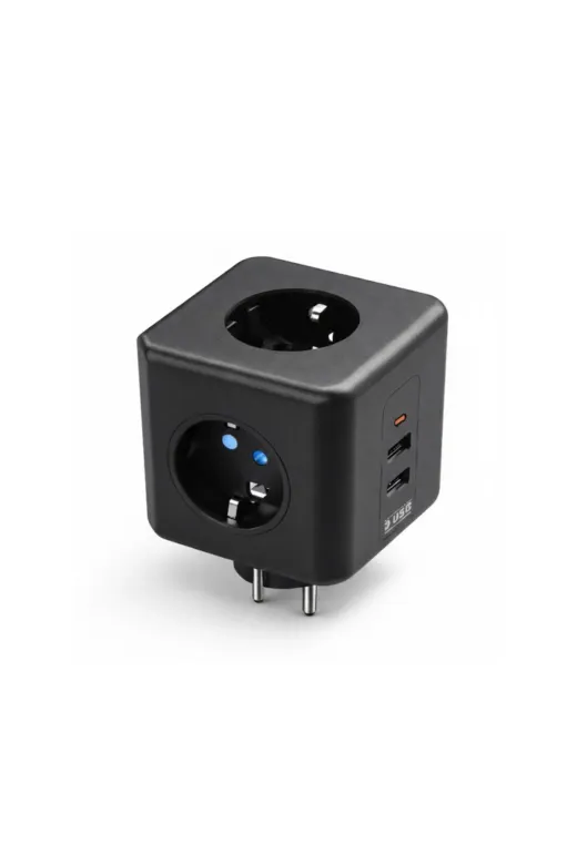 UCUZTEKNO TYCF18F448A9A3874E8BF2500 Trendlia Akım Ve Voltaj Korumalı Küp Priz 3 Usb Destekli