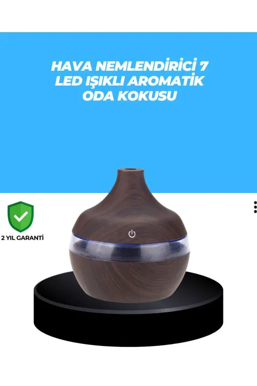 UCUZTEKNO UCZZZ4562AHŞAP-4 Trendlia 7 Renk Dinlendirici Led Işıklı Aroma Buhar Makinesi