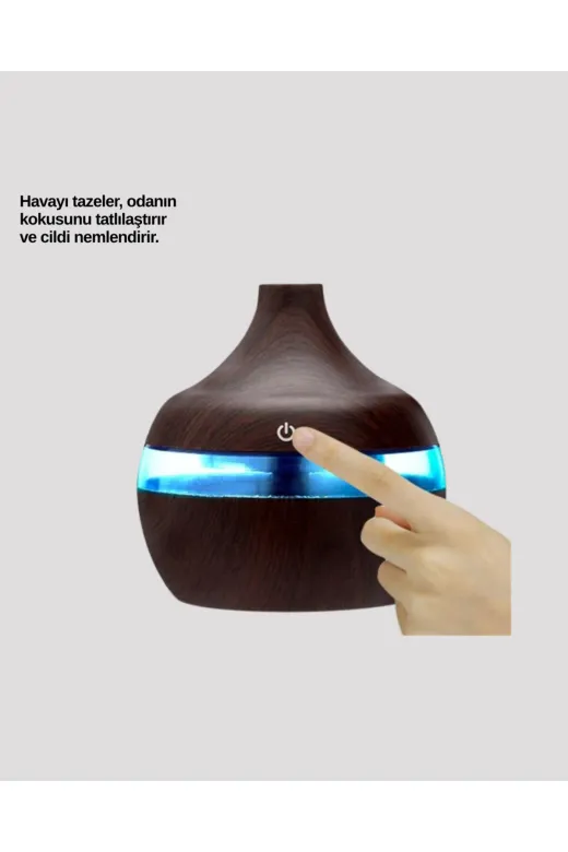 UCUZTEKNO UCZZZ4562AHŞAP-4 Trendlia 7 Renk Dinlendirici Led Işıklı Aroma Buhar Makinesi