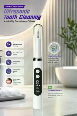 Ultrasonik Diş Temizleme Cihazı 5 Modlu Akıllı Diş Tartarı Ve Plak Temizleyici