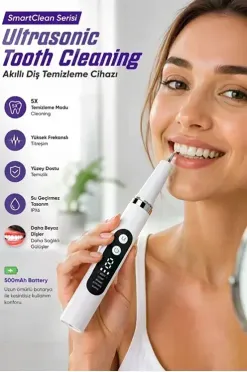 Ultrasonik Diş Temizleme Cihazı 5 Modlu Akıllı Diş Tartarı Ve Plak Temizleyici