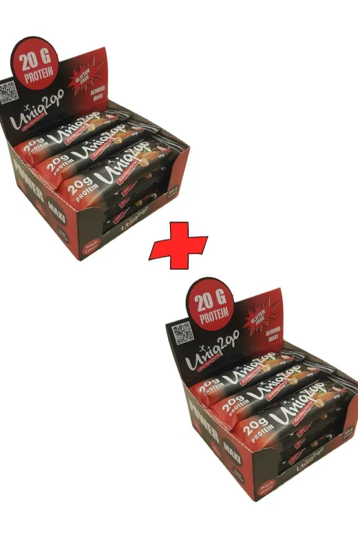 Uniq2go 86806432226812 Power Almond Maxibar Protein Bar 65 Gr %30 Protein 2 Kutu 24 Adet