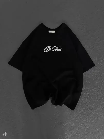 Unisex Baskılı Oversize T-Shirt - Siyah - M - Siyah