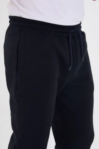 Unisex Kışlık Üç İplik Lastikli Eşofman Pantolon - Lacivert - S - Lacivert