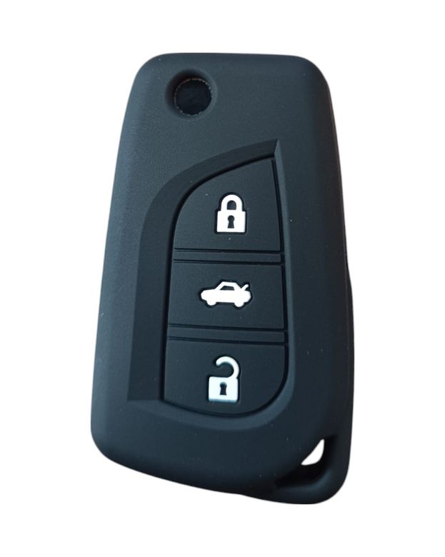 Universal 123590000 Toyota Corolla Auris Yaris Avensis Anahtar Uyumlu Silikon Oto Anahtar Kumanda Kabı Kılıf Siyah