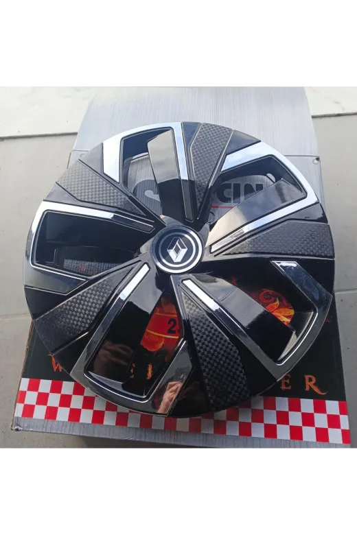 Universal 3836383738733 Renault Clio Uyumlu 16 Inç Krom Çıtalı Jant Kapağı 4'lü Takım Amblem Hediyeli