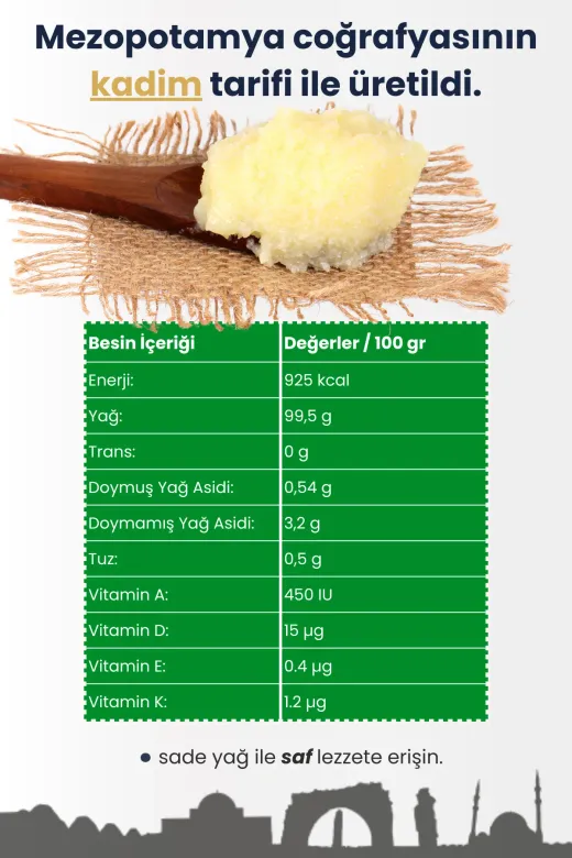 URFARM SADEYAG250 Sadeyağ (Ghee) 250 Gr – Sadece Koyun, Temiz Süt Laktozsuz, Kazeinsiz, Ketojenik Saf Yağ Coğrafi İşaretli Sade Yağ