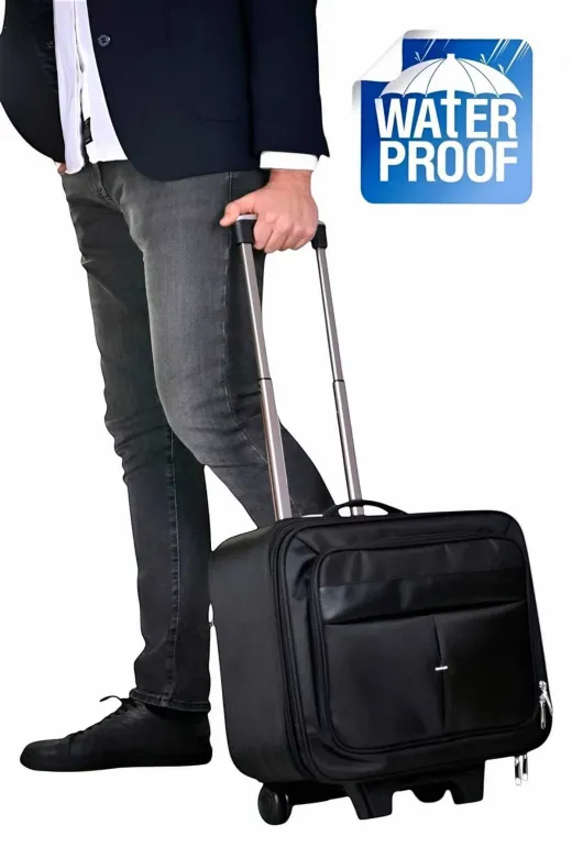 UTL1025 Çekçekli Lüx Büyük Boy Kasalı Siyah Pilot, Evrak, Laptop, Notebook Çantası