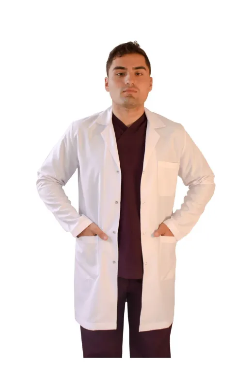 VAYTEKS 100EGYO2 Erkek Gömlek Yaka  Orta Boy Doktor Öğretmen Laboratuvar Önlüğü
