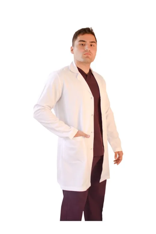 VAYTEKS 100EGYO2 Erkek Gömlek Yaka  Orta Boy Doktor Öğretmen Laboratuvar Önlüğü