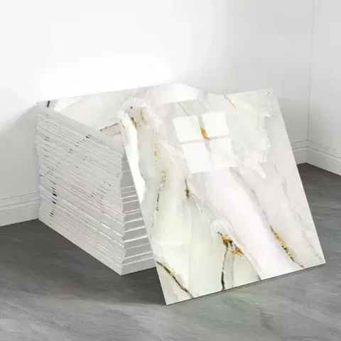 Vinil Beyaz Mermer Desenli Alüminyum Plastik Duvar Sticker (30x30)
