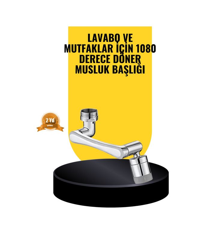 VINTESSY TKNXUCZMUSLUKAPARATTIIIIIIMKR 1080 Dönebilen Musluk Başlığı 2 Su Modlu Ayarlanabilir Esnek Tasarım Standart