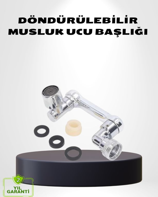 VINTESSY TKNXUCZZZDÖNDÜRÜLEBİLİRMUSLUKK-3MKR 1080 Dönebilen Musluk Ucu Su Tasarruflu, Esnek Ve 360 Çift Eksenli Başlık Standart