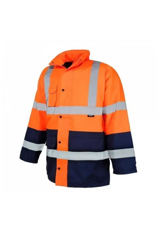 Vizwell VWJK05T Reflektörlü 300D Oxford Çift Renk Parka Yağmurluk Turuncu