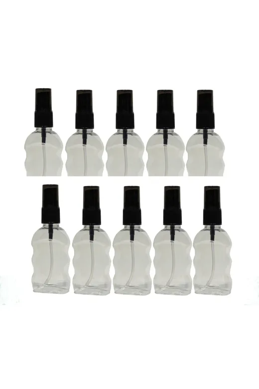 wellLine 869743171968 Ambalaj Sprey Başlıklı Plastik Boş Pet Şişe 50 Ml 100 Adet Yassı Model