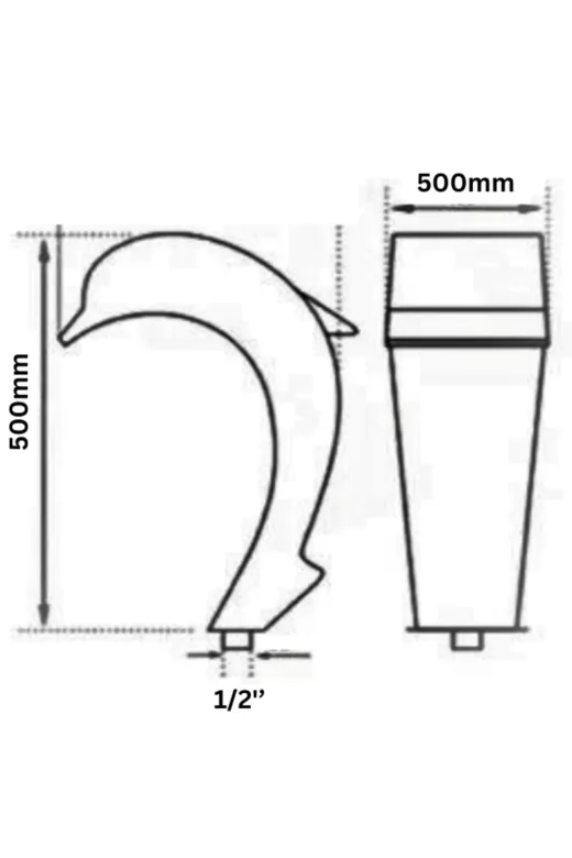 WY500x500 Watershut Havuz Tipi Yunus Şelale 500X500Mm (Et Kalınlığı 1,5Mm)