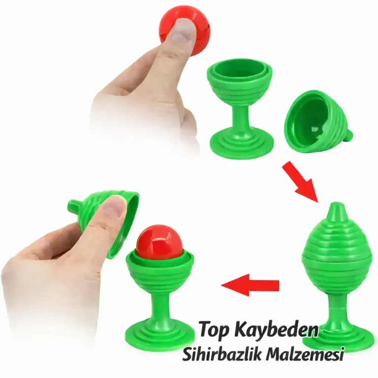 Yeşil Renk Sihirli Kupa Top Kaybetme Oyunu 7 cm (4745)