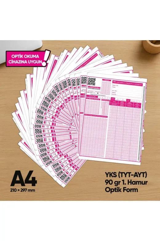 YKSMSÜoptik500FRM4052 Yks-Msü Deneme Sınavları İçin 500 Adet (90.gr) Optik Form - Optik Okuma Uyumlu