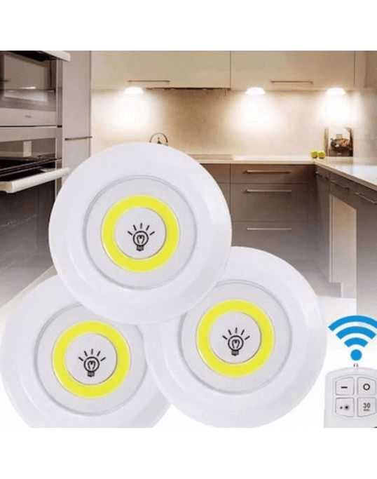 YNT İthalat AH-AVH-475 Uzaktan Kumandalı 3 Lü Spot Led Lamba Kablosuz Pilli Işıldak