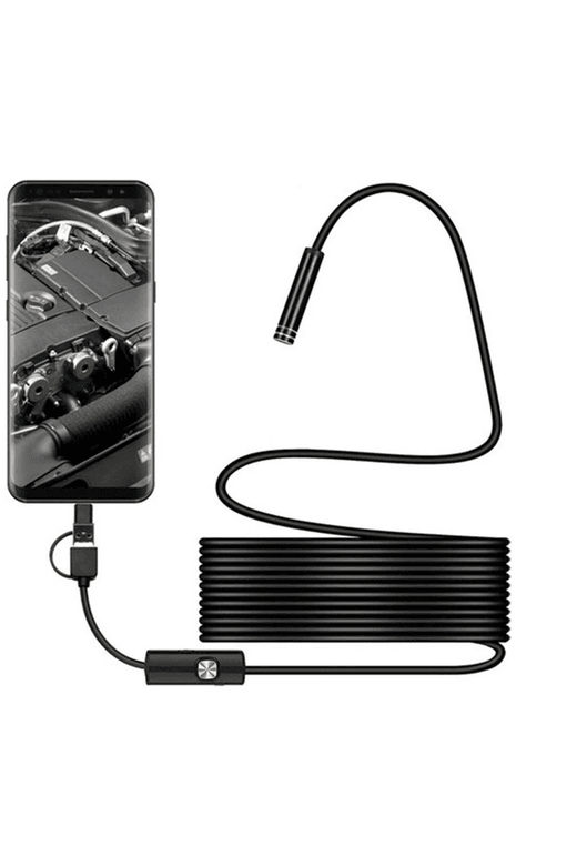 YNT İthalat EM-Endeskop 20m Endoskop 3 İn 1 Yılan Kamera Usb Micro Usb Type-C 20 Metre Sert Kablo