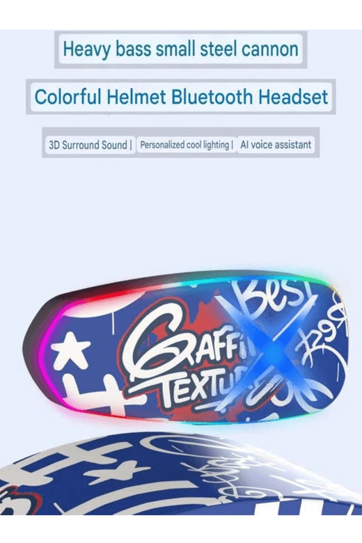 YNT İthalat EM-K15 intercom Helmet Graffiti Motor Kask Kulaklık Rgb Modlu Su Geçirmez 6.0 Bluetooth Intercom Yenı Model